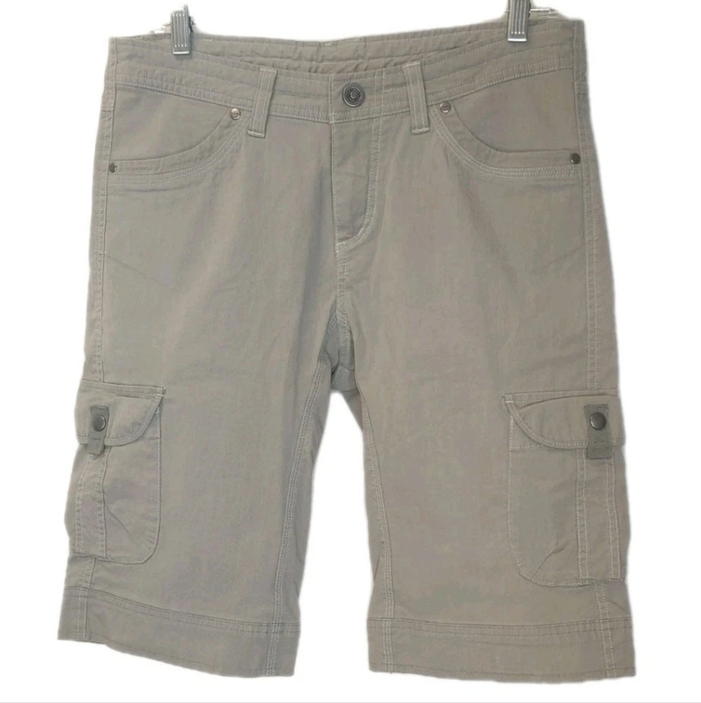 Kuhl Hiking Splash Cargo Shorts Woman Sz 10 Travel Gorp Sage Patina Dyed Green